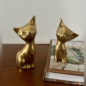 Vintage MCM Brass Cats (Pair)